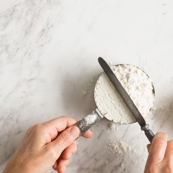 Measuring dry ingredients with cup measures